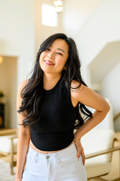 Best Friends Cropped Tank in Black